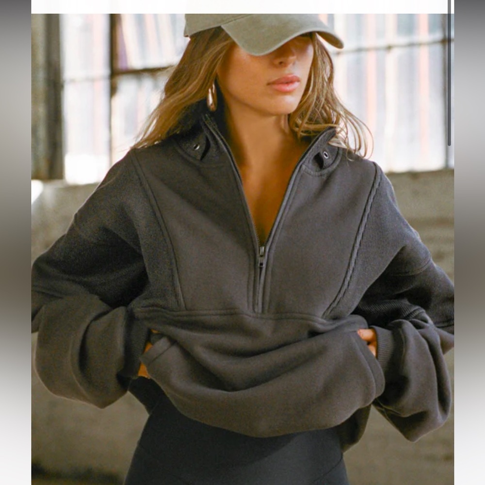 New Joah Brown Retro Half Zip charcoal S/M